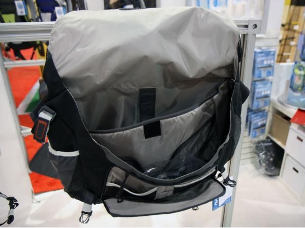 The interior of the Hydrapak Mission includes a laptop sleeve and a variety of pockets and compartments.
