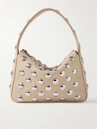 Elena Small Studded Textured-Leather Shoulder Bag