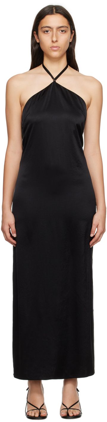 Black Deep Back Maxi Dress