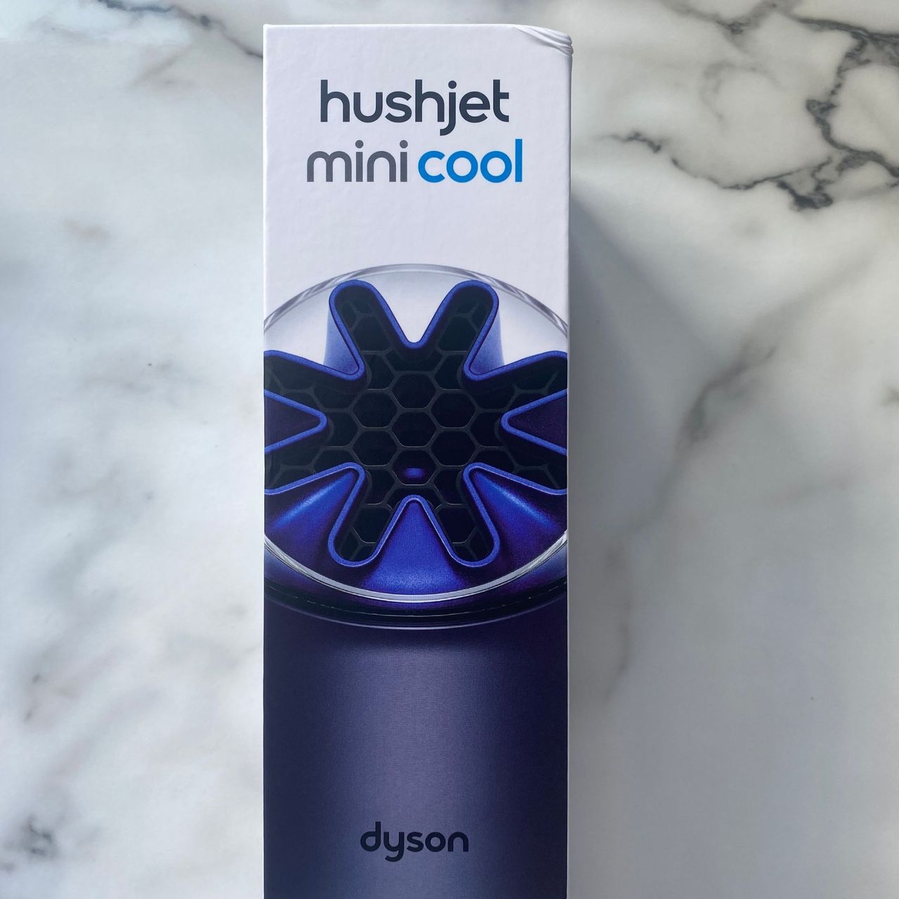 Packaging of the Dyson HushJet Mini Cool fan