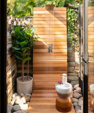 outdoor shower at wildwood spa