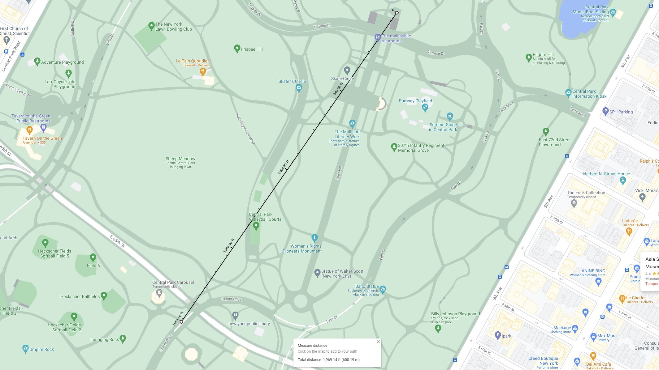 How to measure distance with Google Maps on PC step 2: Click destination point