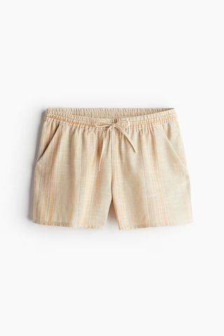 H&M, Linen-Blend Pull-On Shorts