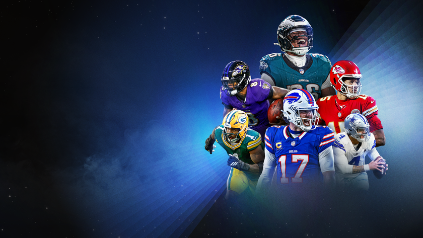 Image of NFL players on a blue background