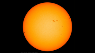 The sun has numerous sunspots on this June 22, 2022 image from the Solar Dynamics Observatory.