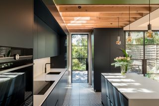 crittall-style doors in a modern extension