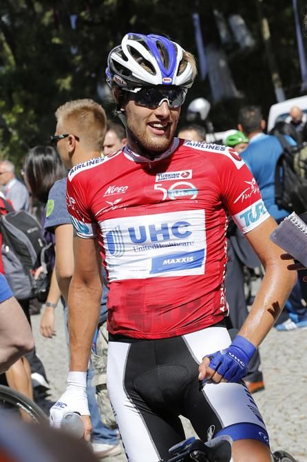 Marc de Maar (UnitedHealthcare) in the mountains jersey at Tour of Turkey