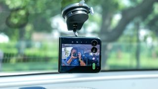 Lisen Suction Cup Phone Mount on windshield.