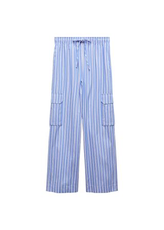 Striped Cotton Cargo Trousers - Women