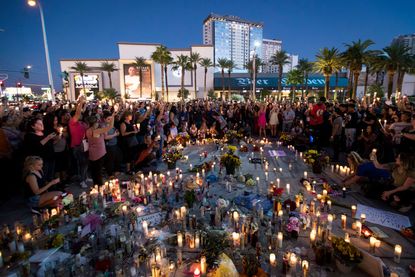 A memorial for the victims of the Las Vegas shooting.