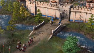 Age of Empires 4 castle attack.