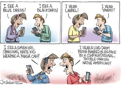 Political Cartoon U.S. MAGA debate Covington High school Students