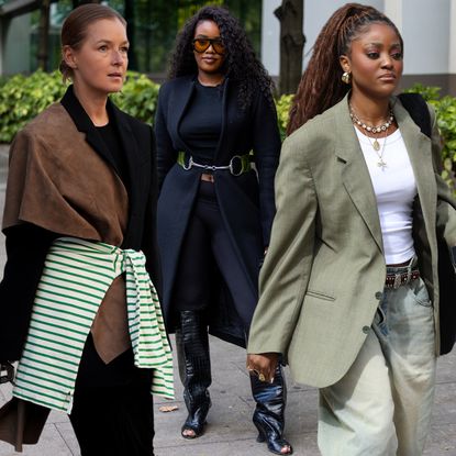 A guest wore the peep-toe boots trend at London Fashion Week 2026