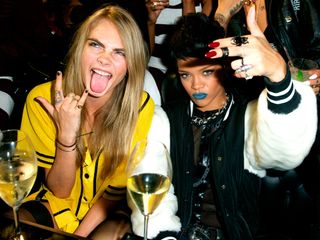Cara Delevingne and Rihanna at her River Island launch party