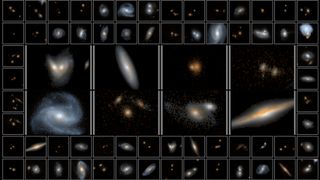 A selection of galaxies, going back 10 billion years, from the 3D-DASH mosaic.