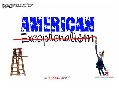 Obama cartoon Russia red line