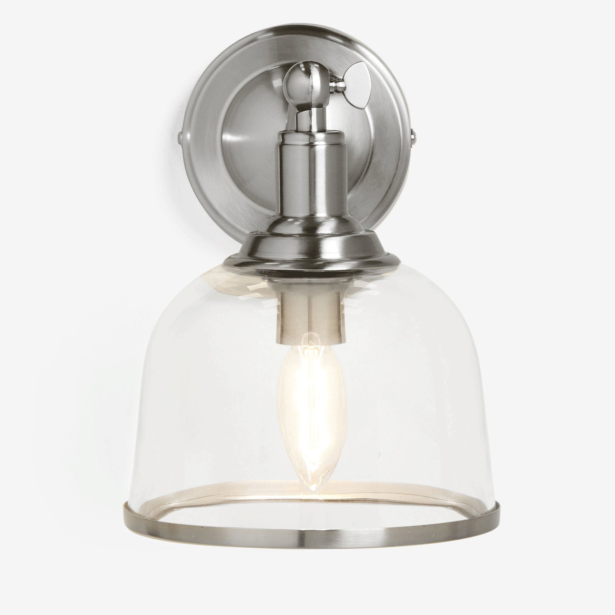 Next, Brushed Chrome Gloucester Rechargeable Wireless Wall Light