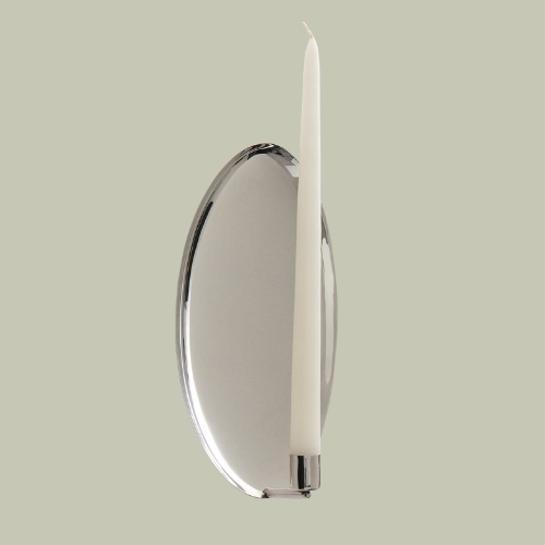 Stainless Steel Candle Sconce - Silver-Coloured