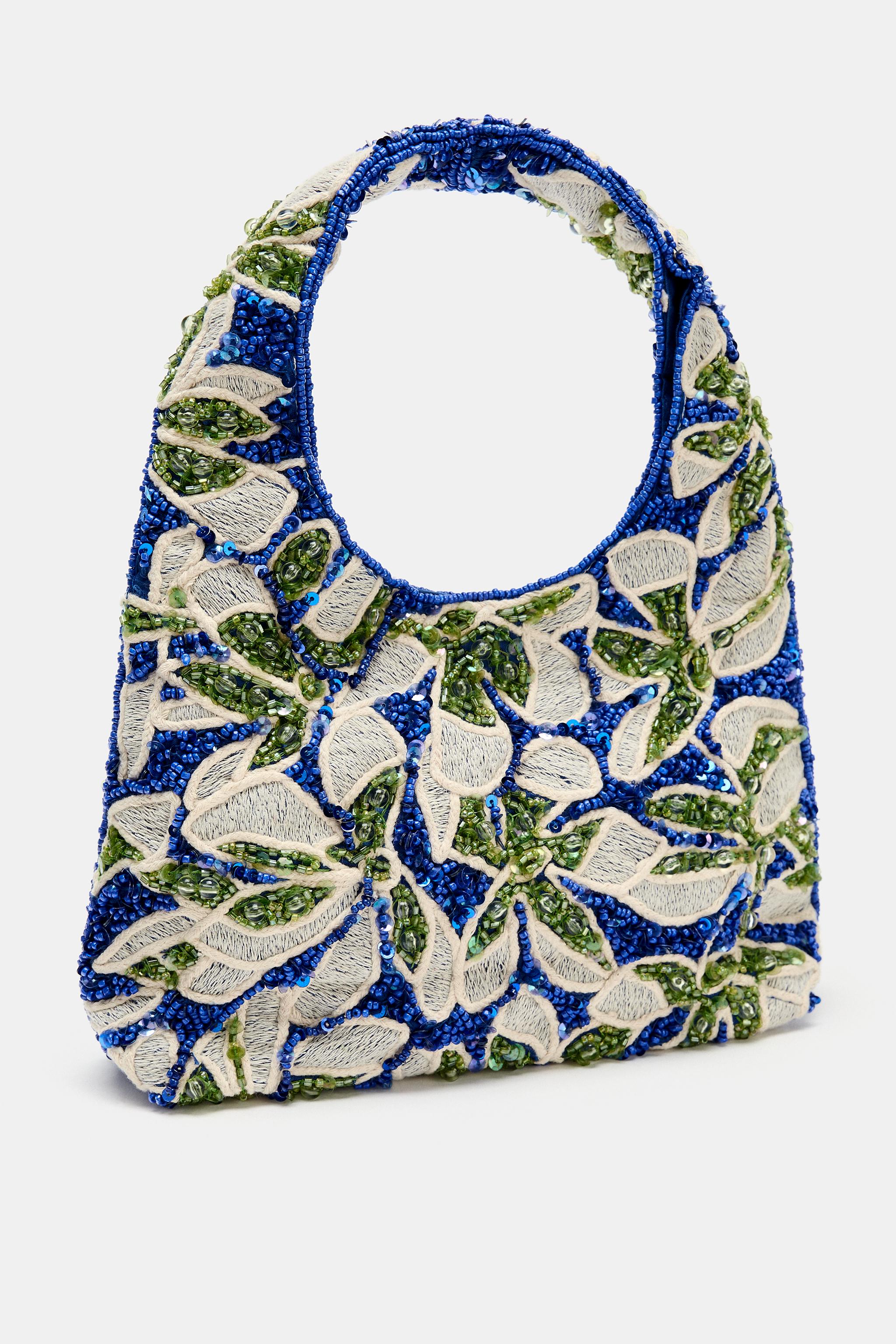 Beaded Handbag - Blue - One Size Only