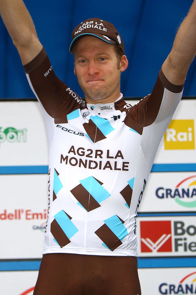 Jan Bakelants (G2R La Mondiale) on the Giro dell'Emilia podium