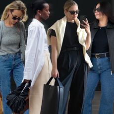 chic fashion influencers posing in stylish spring outfit ideas