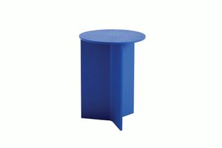 Wood Slit Side Table, Blue