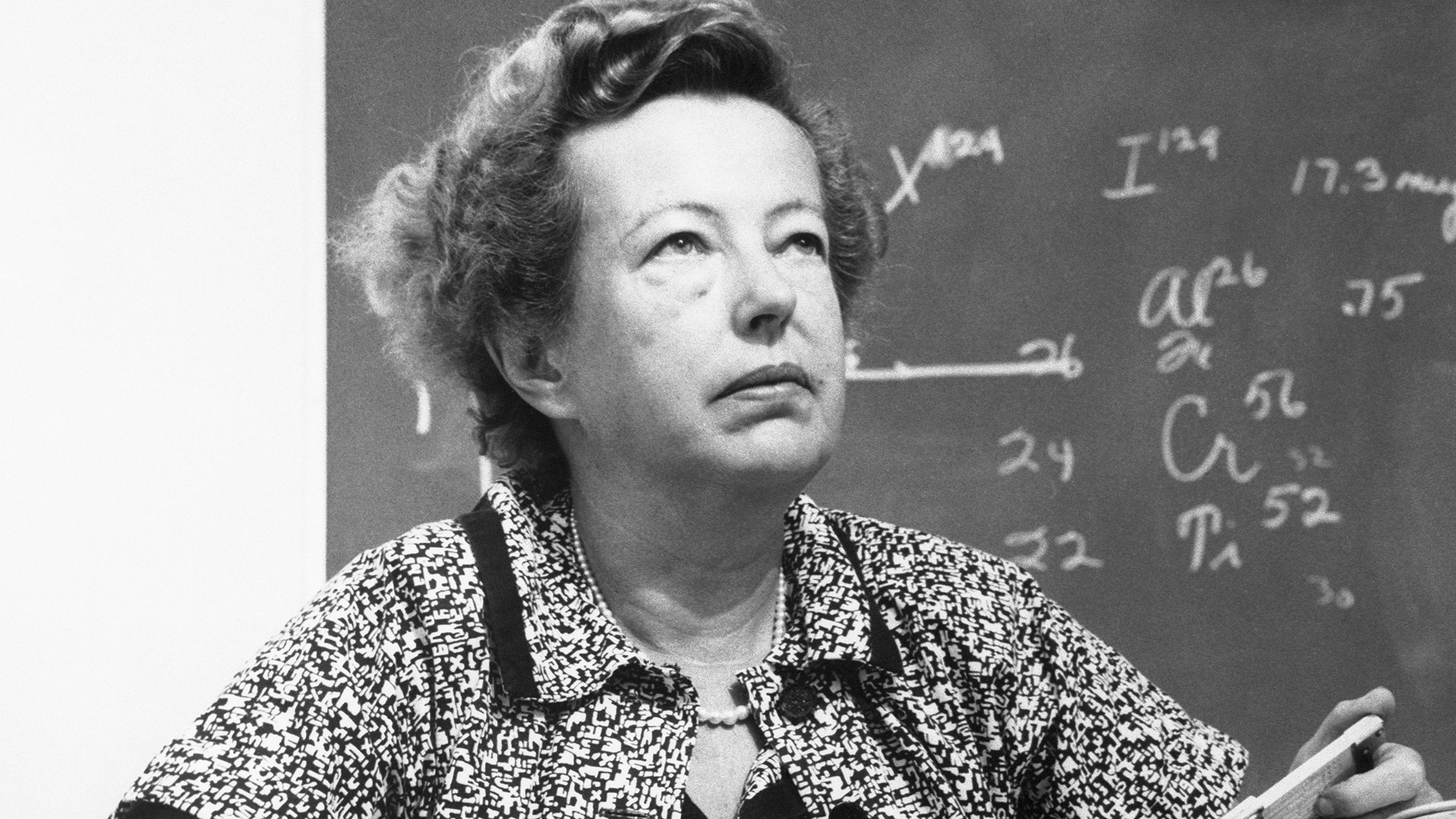 Dr. Maria Goeppert Mayer (shown in file photo) of the University of California was named a co-winner of the 1963 Nobel Prize for Physics. She and Prof. Hans D. Jenson of the University of Heidelberg in Germany were awarded for their joint discoveries on nuclear shell structure. Prof. Eugene Wigner of Princeton University shared the award with the two.
