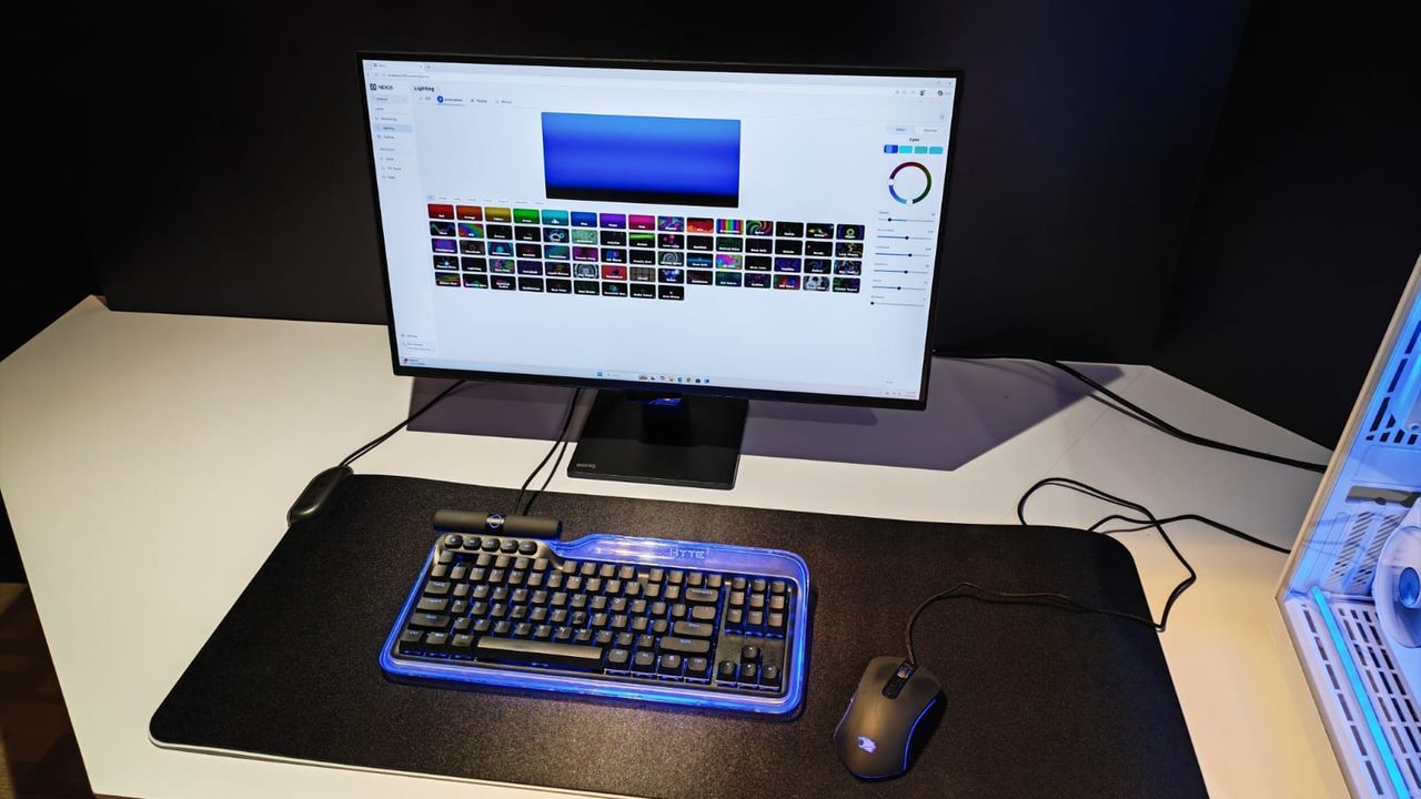 The various lighting options in HYTE's Nexus 3.0 software