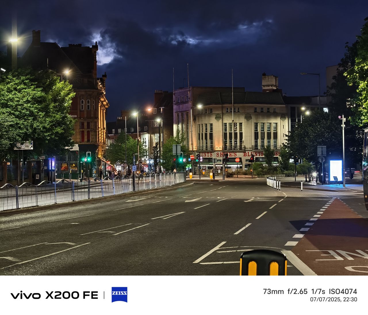 a street in the UK at night