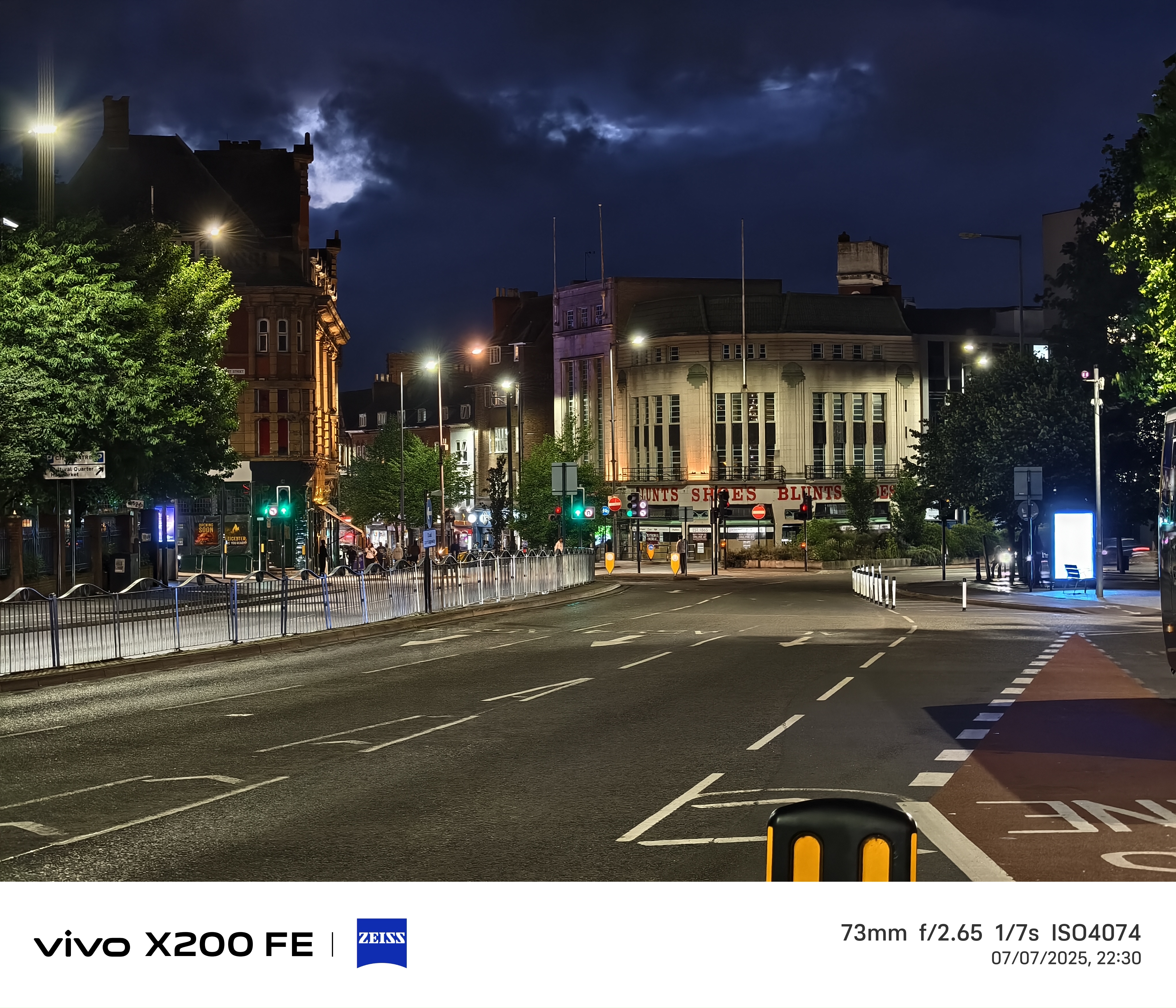 a street in the UK at night