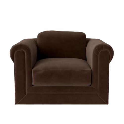 Seraphina Swivel Chair in Luster Chocolate