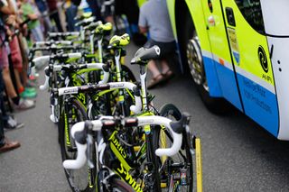 15 July 2015 102nd Tour de France Stage 11 : Pau - Cauterets Bikes of Tinkoff - Saxo Photo : Yuzuru SUNADA
