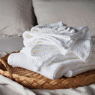 white waffle towels