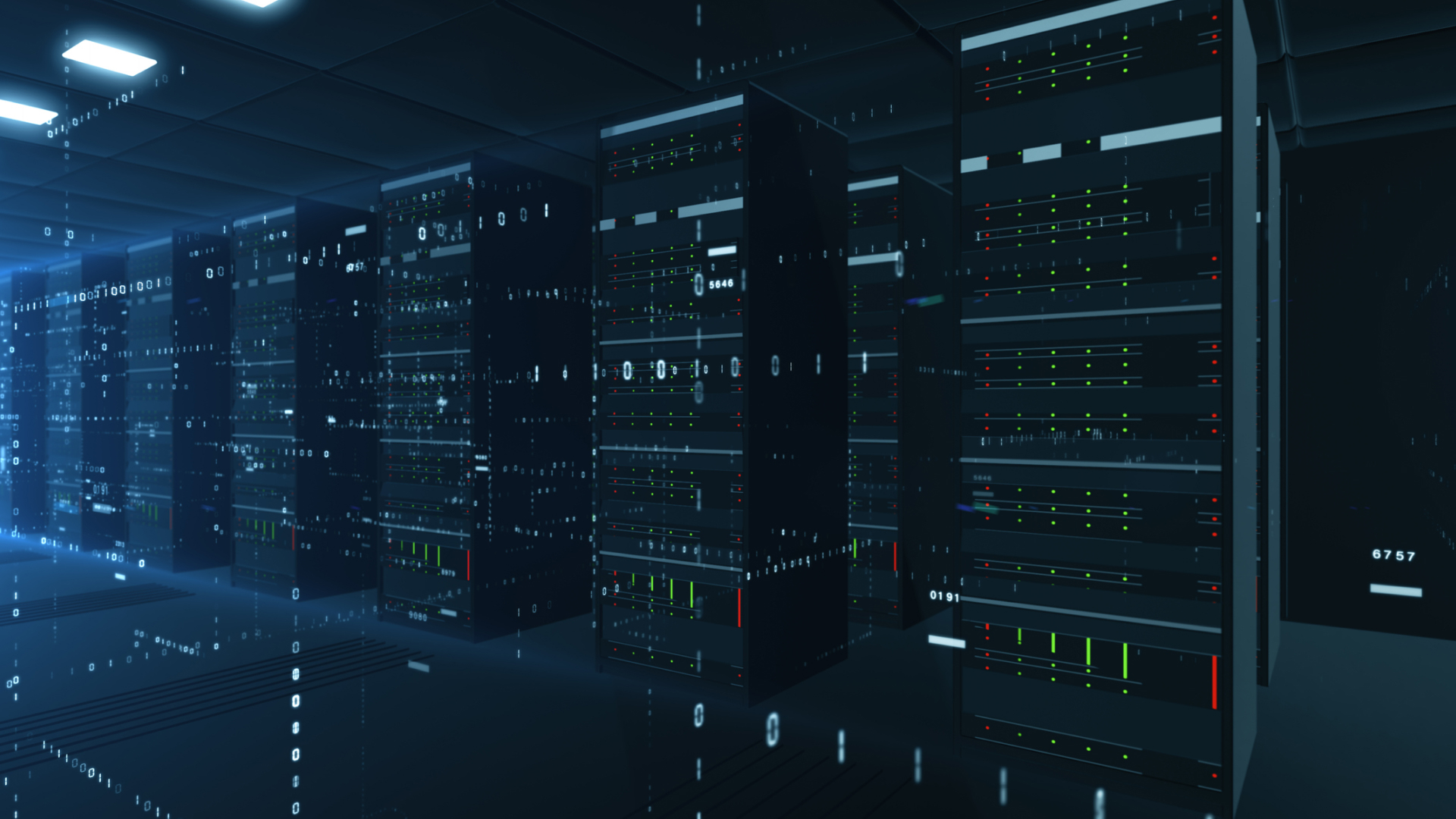 Stylized render of a data center
