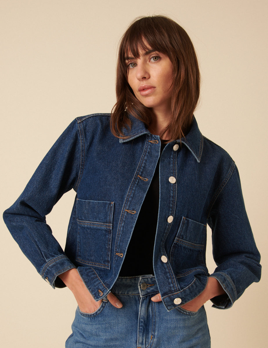 Blue Boxy Denim Jacket