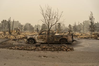 Burnt homes in Oregon