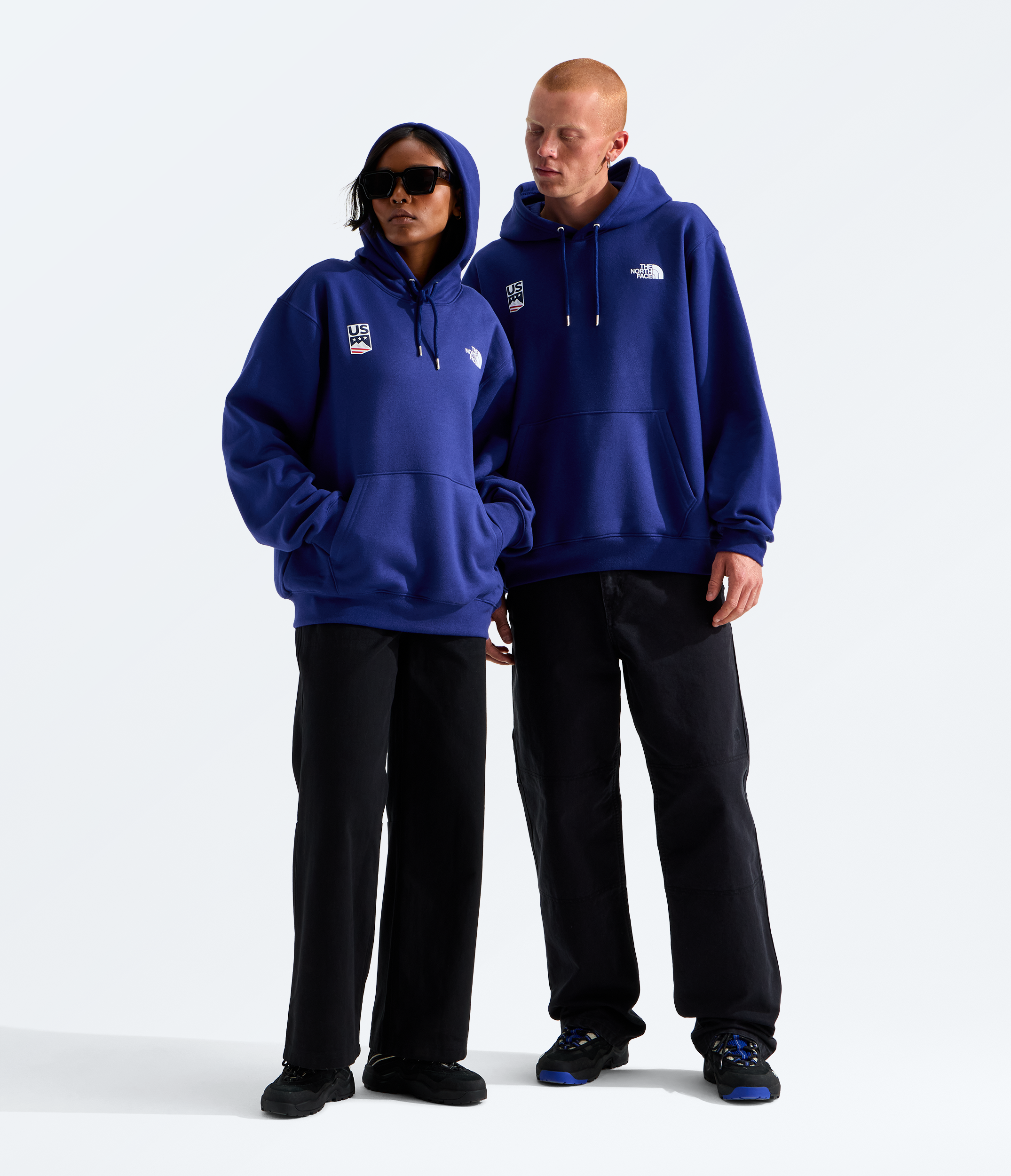 Models wearing clothing from The North Face's partnership with U.S. Ski and Snowboard.