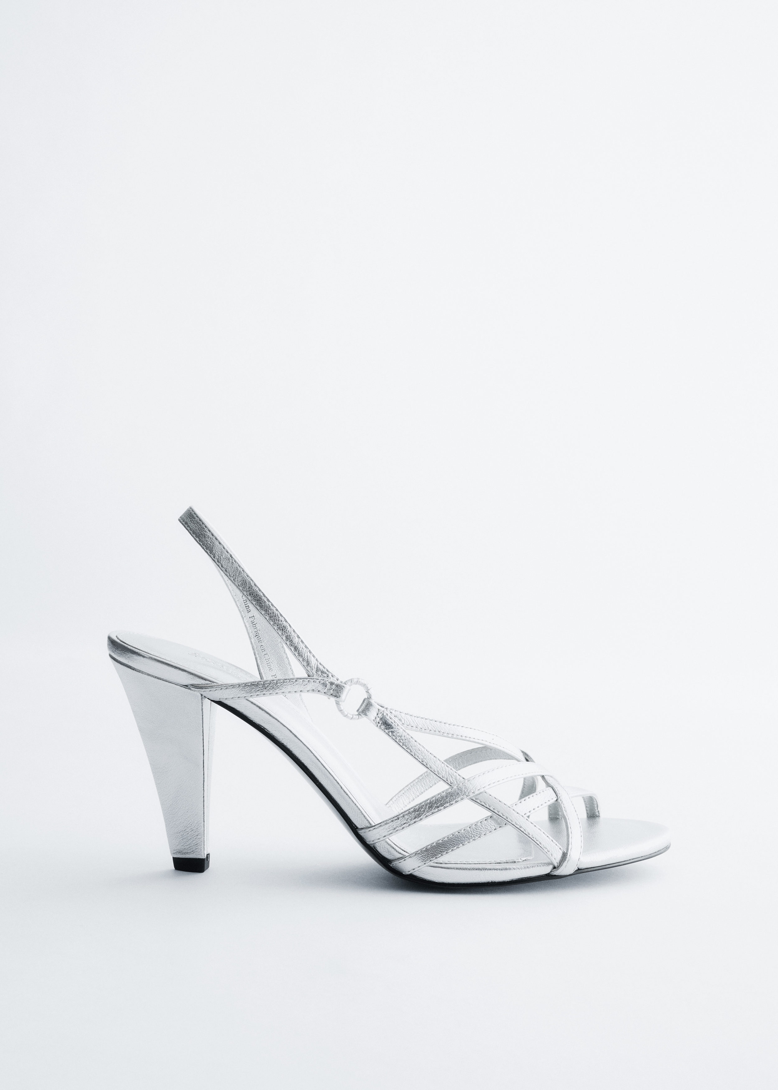 Leather Ring Sandals - Silver