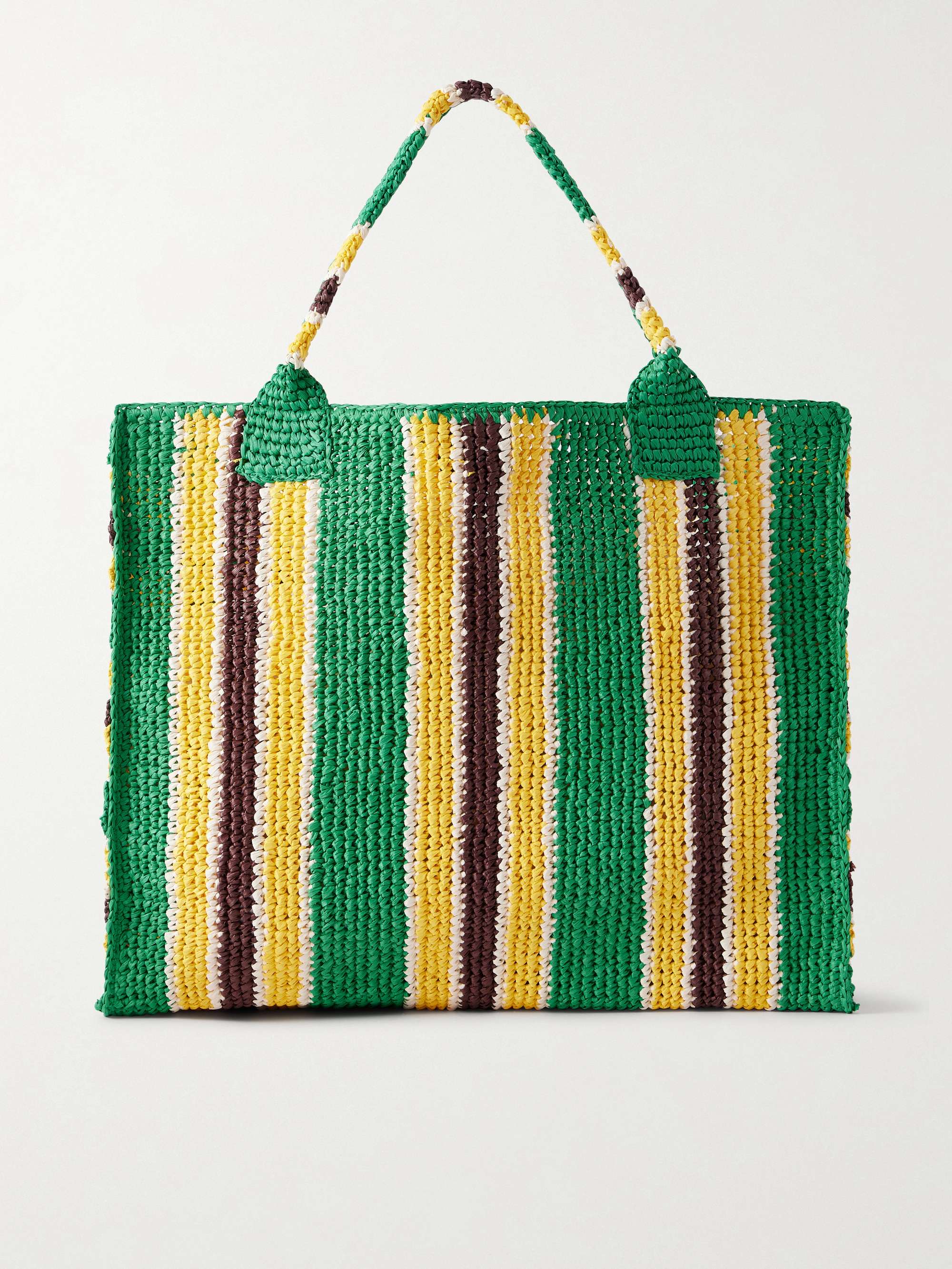 Sol Striped Woven Raffia Tote Bag