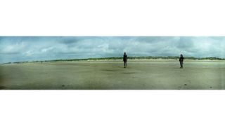 A beach panorama photo taken the Krasnogorsk FT-2 camera on
