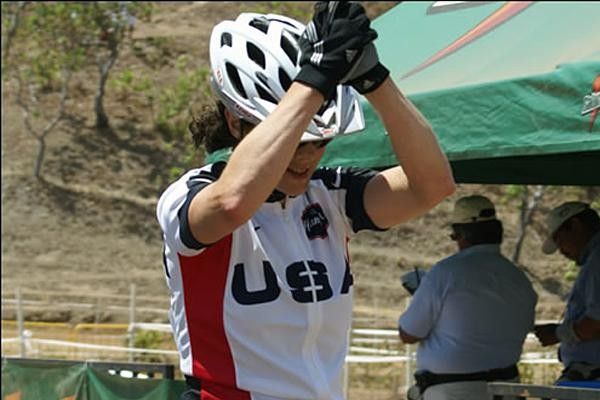 Mary celebrates her win at the Pan Am Championships.