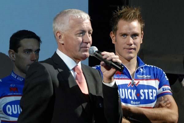Patrick Lefevere introduces Wouter Weylandt.