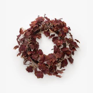 autumnal dark red faux wreath