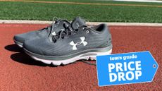 a photo of the Under Armour Charged Gemini running shoe from the side