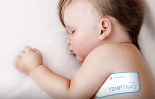 The Temptraq smart thermometer sticks to the skin.