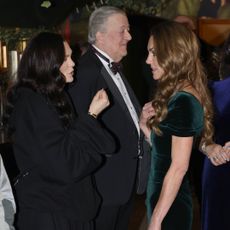 Kate Middleton hugs Jessie J at the Royal Variety Performance at the Royal Albert Hall on November 19, 2025