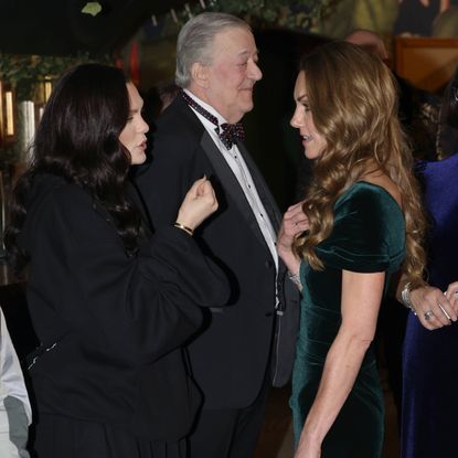 Kate Middleton hugs Jessie J at the Royal Variety Performance at the Royal Albert Hall on November 19, 2025
