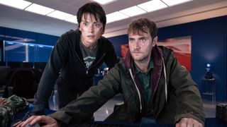 (L-R) Daisy Ridley as Joanna "Joey" Locke and Matthew Tuck as Michael Locke in "Cleaner" now streaming on HBO Max