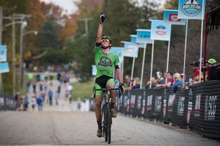 Gage Hecht (Alpha Bicycle Co.- Groove Subaru) celebrates victory