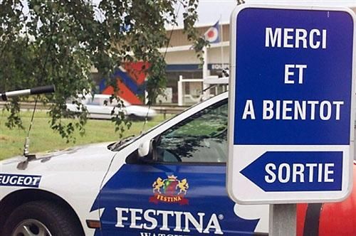 The Festina team headed for the nearest exit during the 1998 Tour de France.